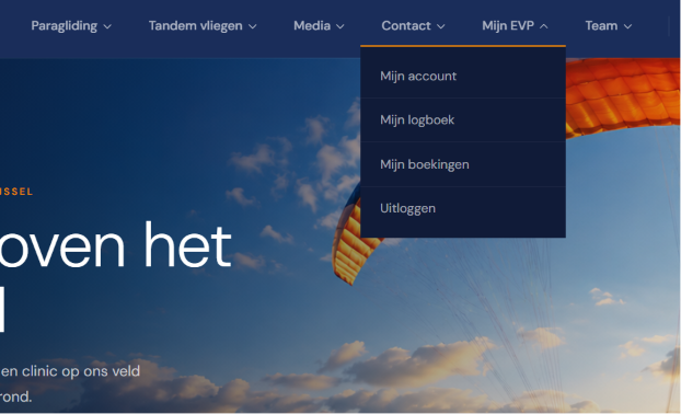 Accountmenu Mijn EVP