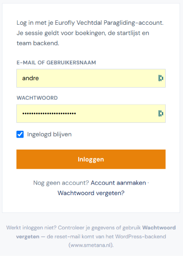 Inlogscherm