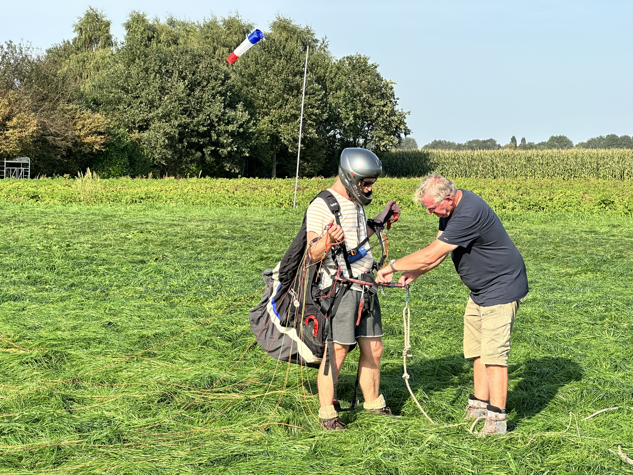 Cursist tijdens paragliding training